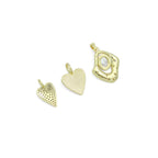 CZ Heart, Mother of Pearl Heart, Oval Pearl Pendant charm, Sku#LX917