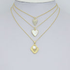 CZ Heart, Mother of Pearl Heart, Oval Pearl Pendant charm, Sku#LX917