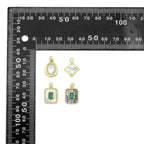Abalone Mother of Pearl Gold Oval Rectangle Charm Pendant, Sku#LK1304