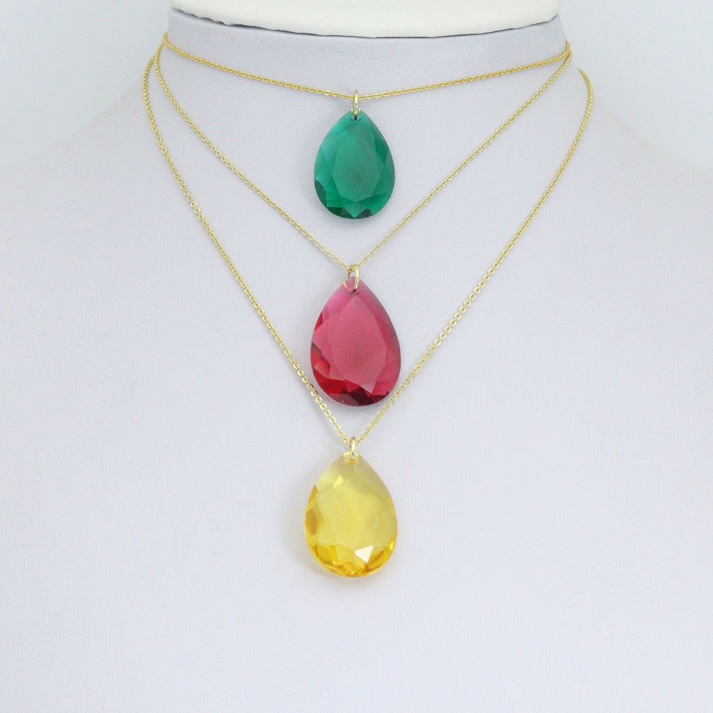 Aurora Teardrop Crystal Collection, Crystal Teardrop Shape Pendant, Stone charm, Sku#LX970