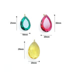 Aurora Teardrop Crystal Collection, Crystal Teardrop Shape Pendant, Stone charm, Sku#LX970