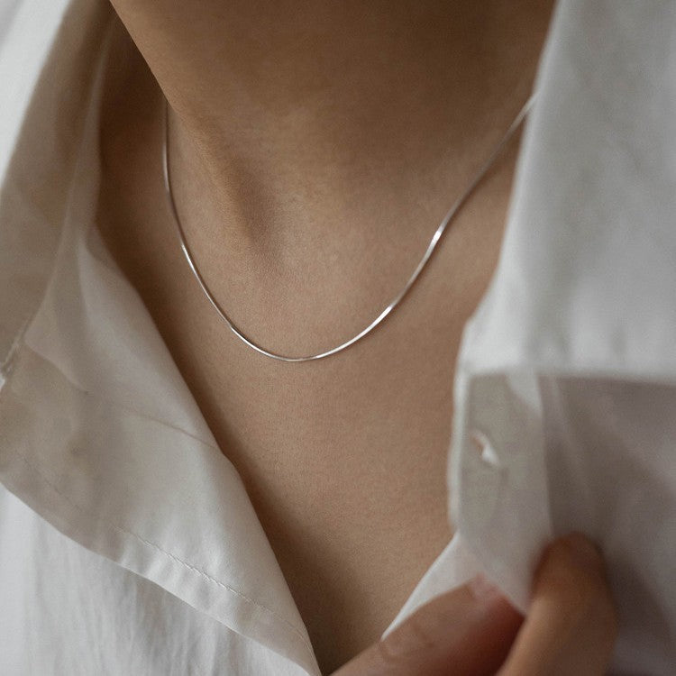 Blade Chain Plain Necklace Snake Bone Chain