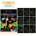 Magic Rainbow Scratch Art Painting Paper Kit | Kids DIY Educational Toy