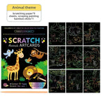 Rainbow Scratch Art Paper Kit for Kids | 9-Piece Magic Drawing Set