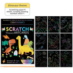 Rainbow Scratch Art Paper Kit for Kids | 9-Piece Magic Drawing Set