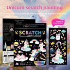 Rainbow Scratch Art Paper Kit for Kids | 9-Piece Magic Drawing Set