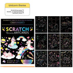 Rainbow Scratch Art Paper Kit for Kids | 9-Piece Magic Drawing Set