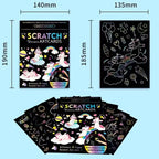 Rainbow Scratch Art Paper Kit for Kids | 9-Piece Magic Drawing Set