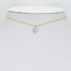 Colorful Gold Pearl Heart Pendant charm, Sku#WL26