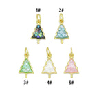 Abalone Mother of Pearl Cedar Tree Charm Pendant, Tree Charm, Sku#WL29