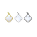 Abalone Mother of Pearl Gold flower Charm Pendant, Sku#Y991