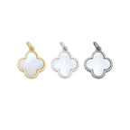 Abalone Mother of Pearl Gold flower Charm Pendant, Sku#Y991