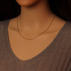 0.8mm Thin Gold Finished Box Chain Necklace, sku#JD07