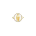 Mother-of-pearl Virgin Mary Connector Charm Pendant, Sku#WL14