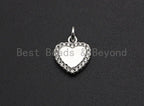 CZ Micro Pave Heart Pendant/Charm, Bracelet Necklace Cubic Zirconia  Heart Pendant Charm, 11x12mm,sku#Z476