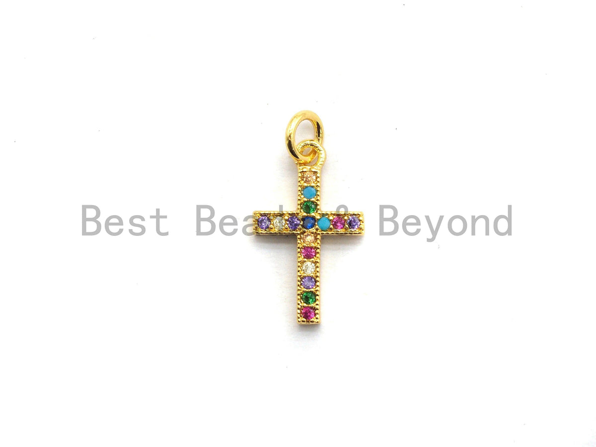 CZ Micro Pave Cross Charm Pendant, Cross charm, sku#F685