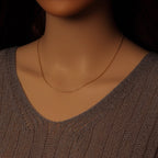 Twisted Dainty Gold Adjustable Chain Necklace, Sku#LD588/LD487