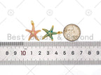 Colorful Enamel Starfish Shape Pendant, 18K Gold Filled Enamel Starfish Charm, Necklace Bracelet Charm Pendant,19x22mm,Sku#L617