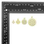 Gold Clear CZ Clover  Flower Charm Pendant,Sku#LK1259