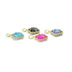 Colorful Cyrstal Gold Flower Charm Pendant,Sku#FH245
