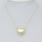 Gold  Puffy Heart Charm Pendant, Sku#LK991