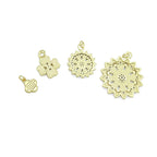 Gold Clear CZ Clover  Flower Charm Pendant,Sku#LK1259