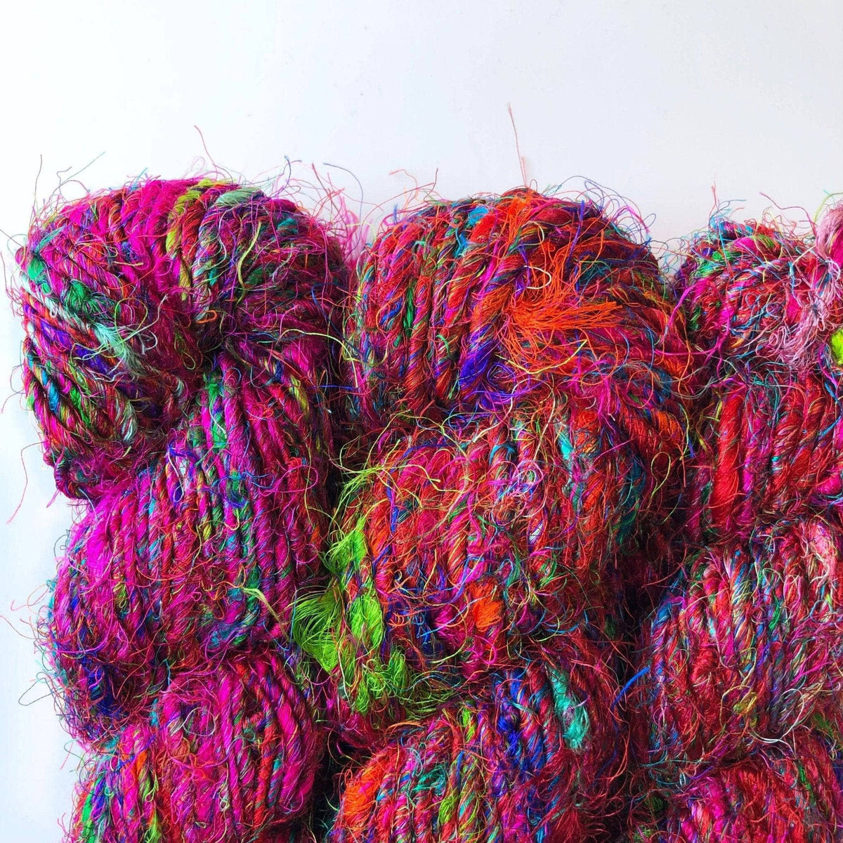Premium Sari Silk Handspun Yarn – 100% Recycled Sari Silk