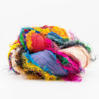 "Nicole's Favorite Ribbon" Recycled Sari Silk "Tibet Jewels"-  Perfect for Crafting, Gift Wrap & More